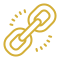 Gold broken chain link icon representing disconnection functionality.