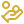 Golden hand holding coins icon.