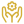 Responsible gaming icon showing hands supporting a flower in gold.