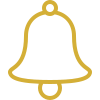 Gold notification bell icon.