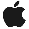 Black Apple logo icon on a transparent background.