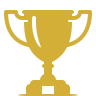 Gold championship trophy icon.