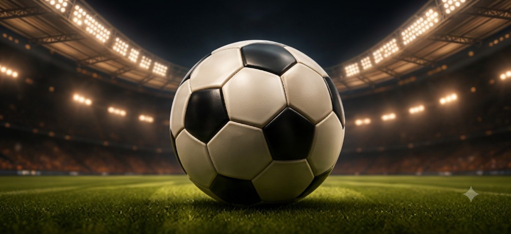 Football on a lit stadium grass pitch for the sports betting category.