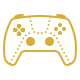 Gold esports or game controller icon.